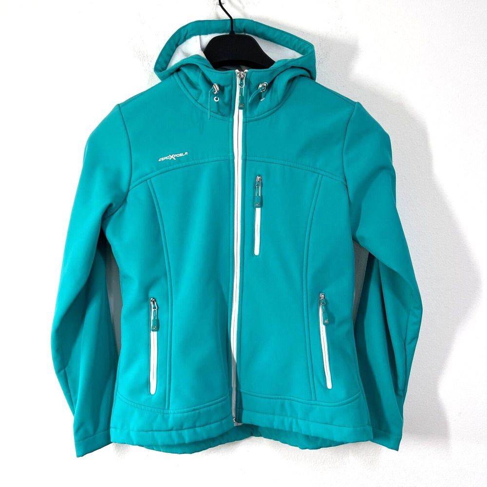 ZeroXposur Hooded Jacket Winter Coat Women Medium Teal Green Zip Up‎ Pockets